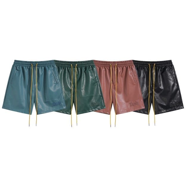 Rhude Embroidered Leather Pocket Shorts