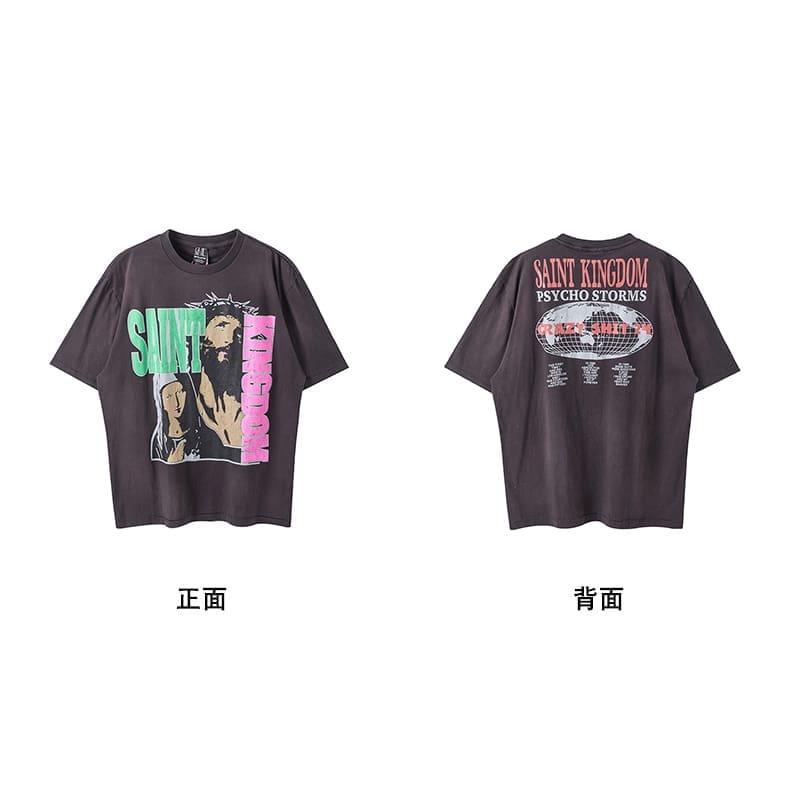 Saint Michael Vintage Short-Sleeved T-Shirt European Hip Hop Niche Style