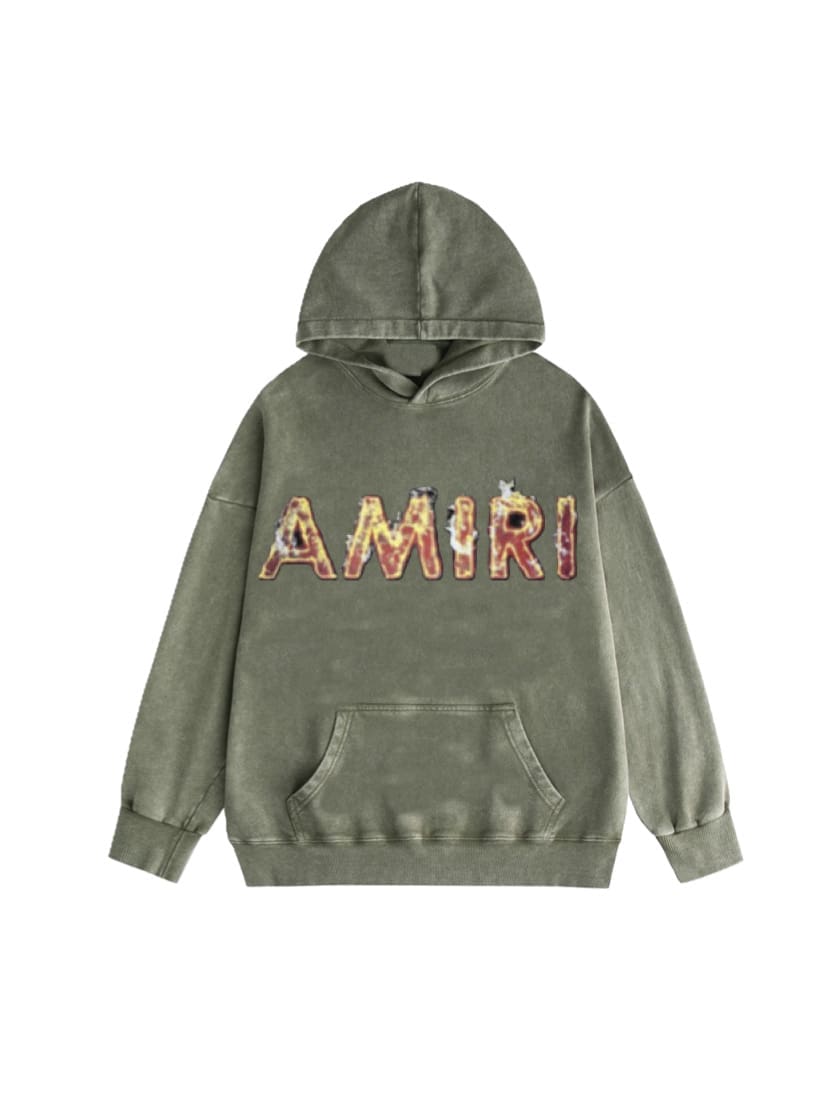 Amiri Washed Wear Pullover Hoodie