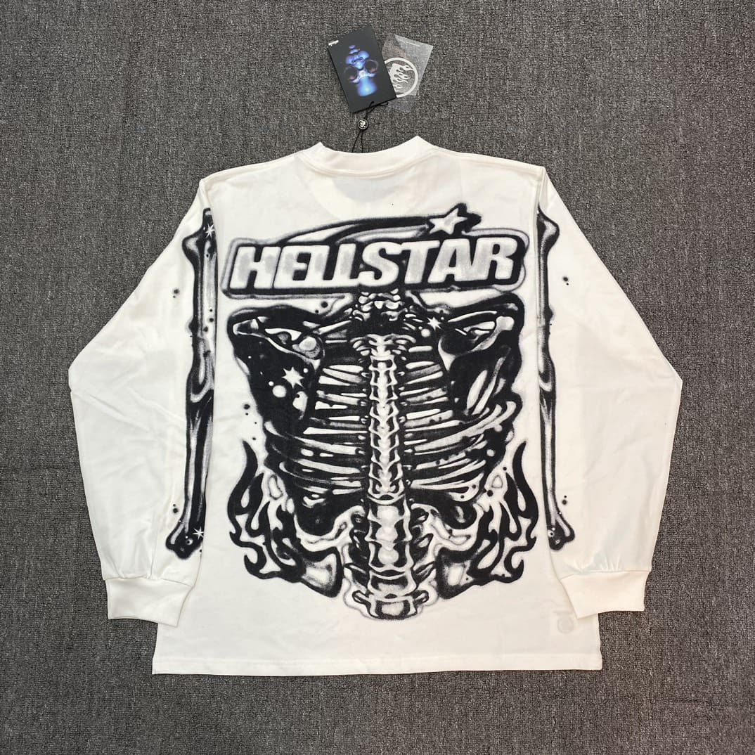 H*lst*r airbrushed bones longsleeve