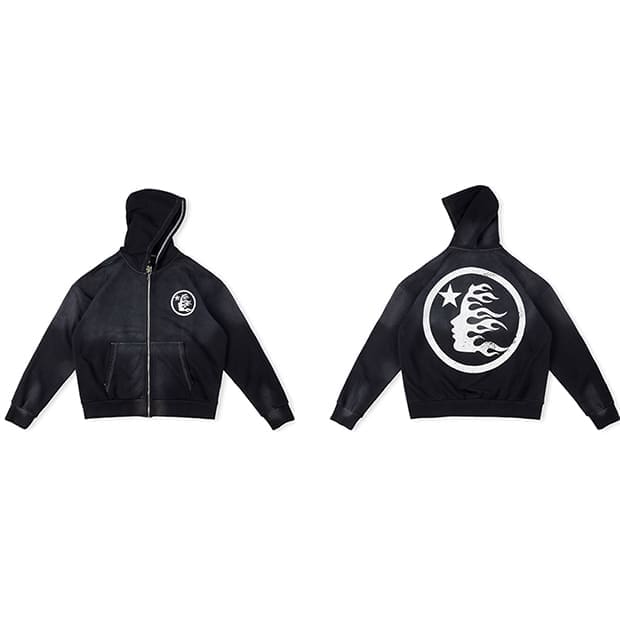 H*lst*r vintage washed zipper sweater