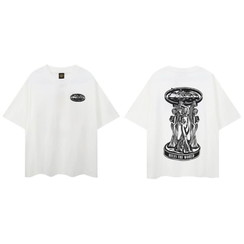 Corteiz Devil Island Graffiti Short Sleeve T-Shirt Summer Street Style