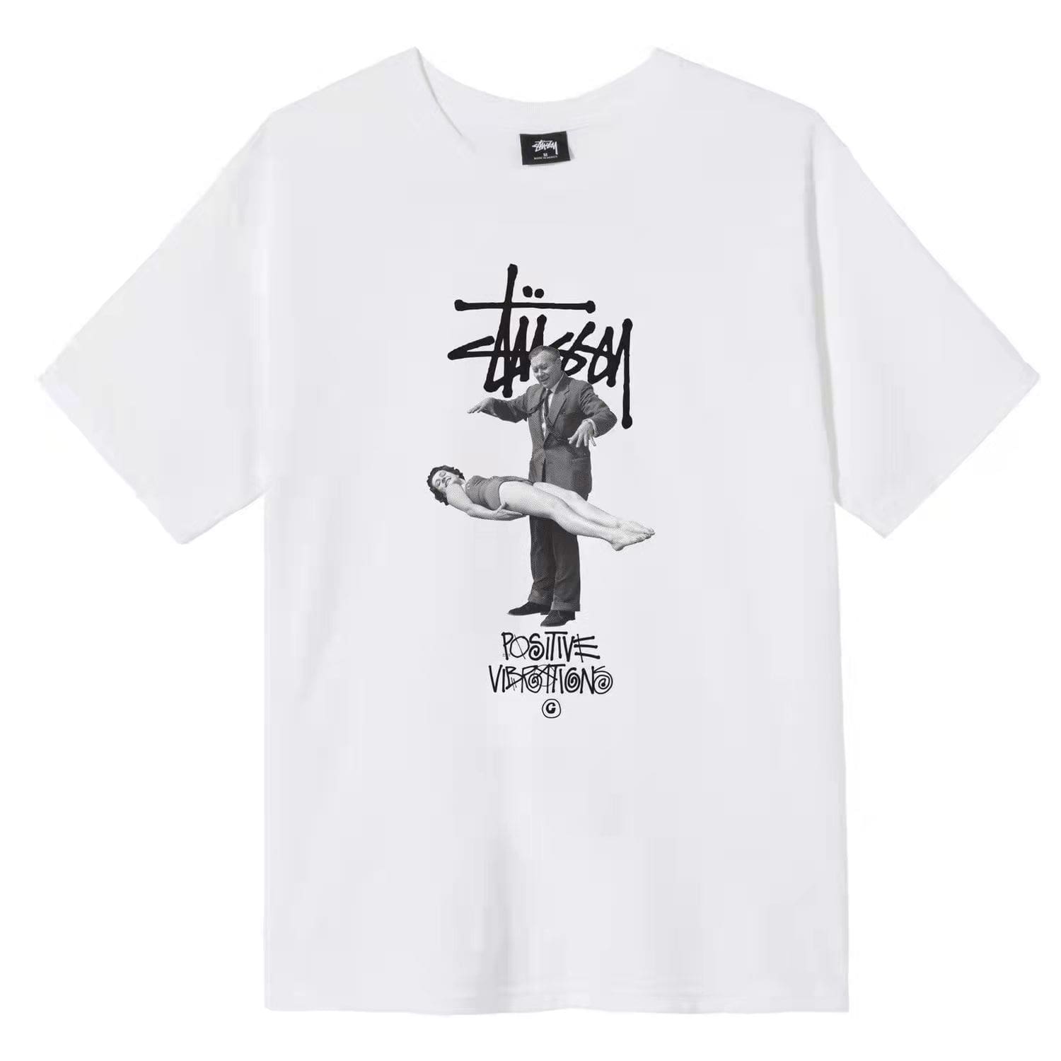 Stussy Crown Surfing Print Short Sleeve T-Shirt for Men and Women 3