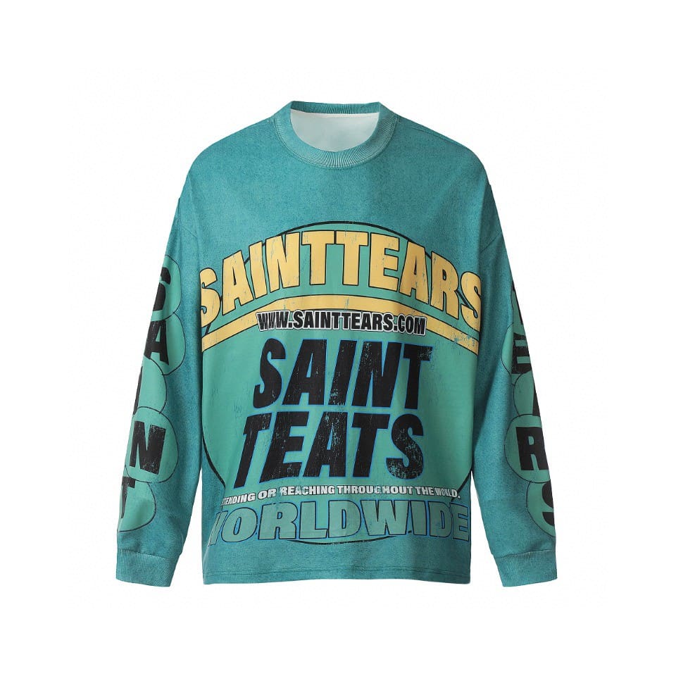 Saint Michael Vintage Loose Long Sleeve Drop Shoulder T-Shirt for Men