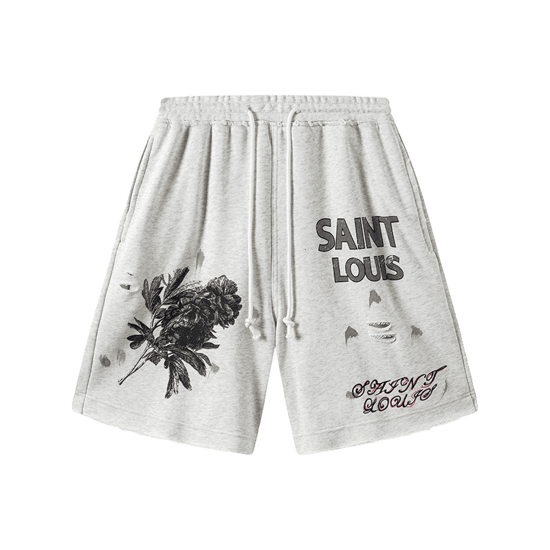 sssaint L**is distressed shorts