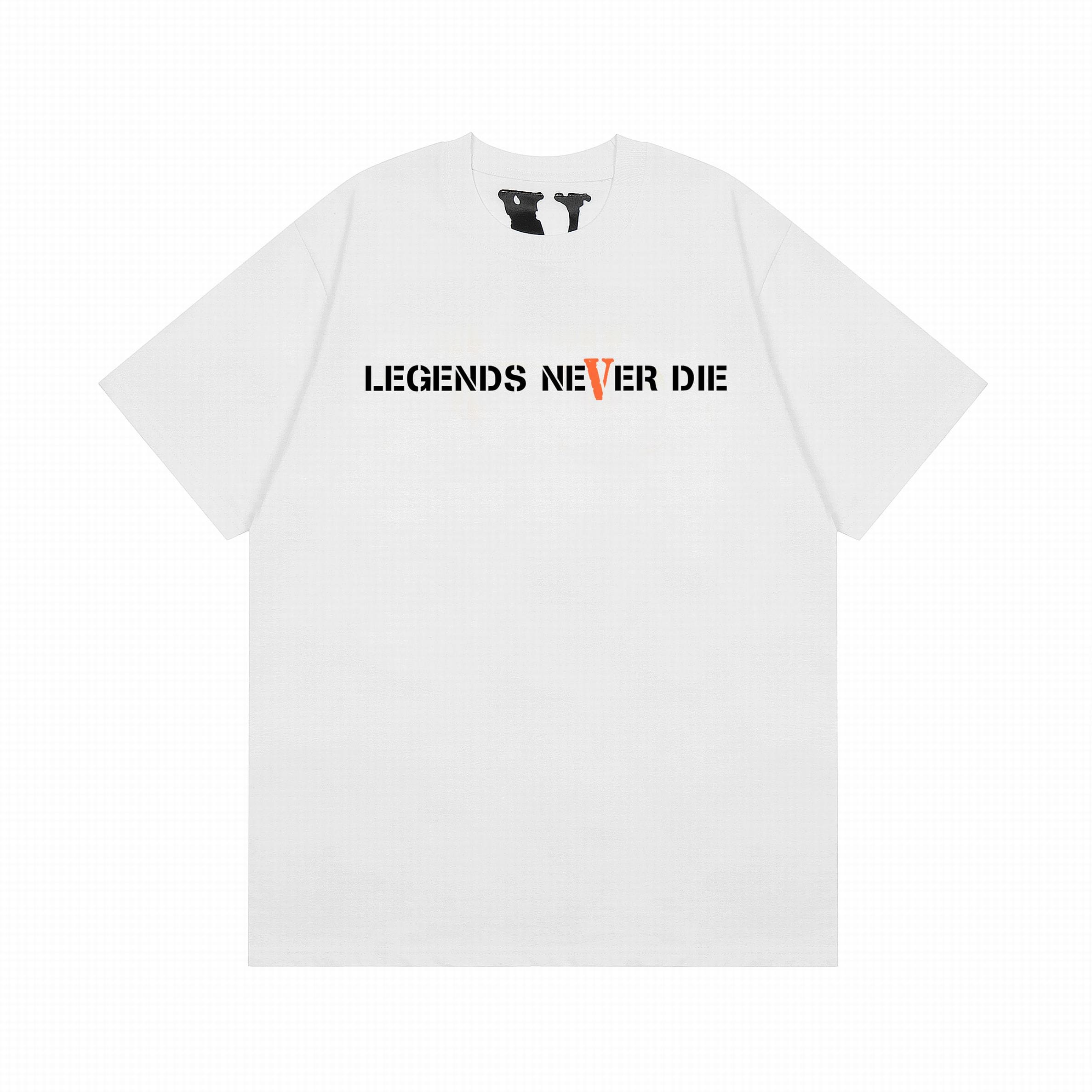 VLONE 999 Juice WRLD Large V Printed Loose High Street Cotton Short Sleeve T-Shirt