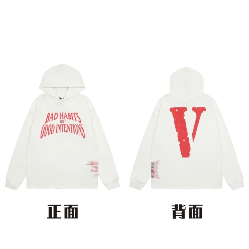 VLONE x Juice WRLD Big V Hoodie for Men and Women High Street Fashion