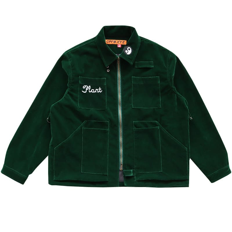 Cpfm.Xyz Suede Embroidered Zipper Jacket