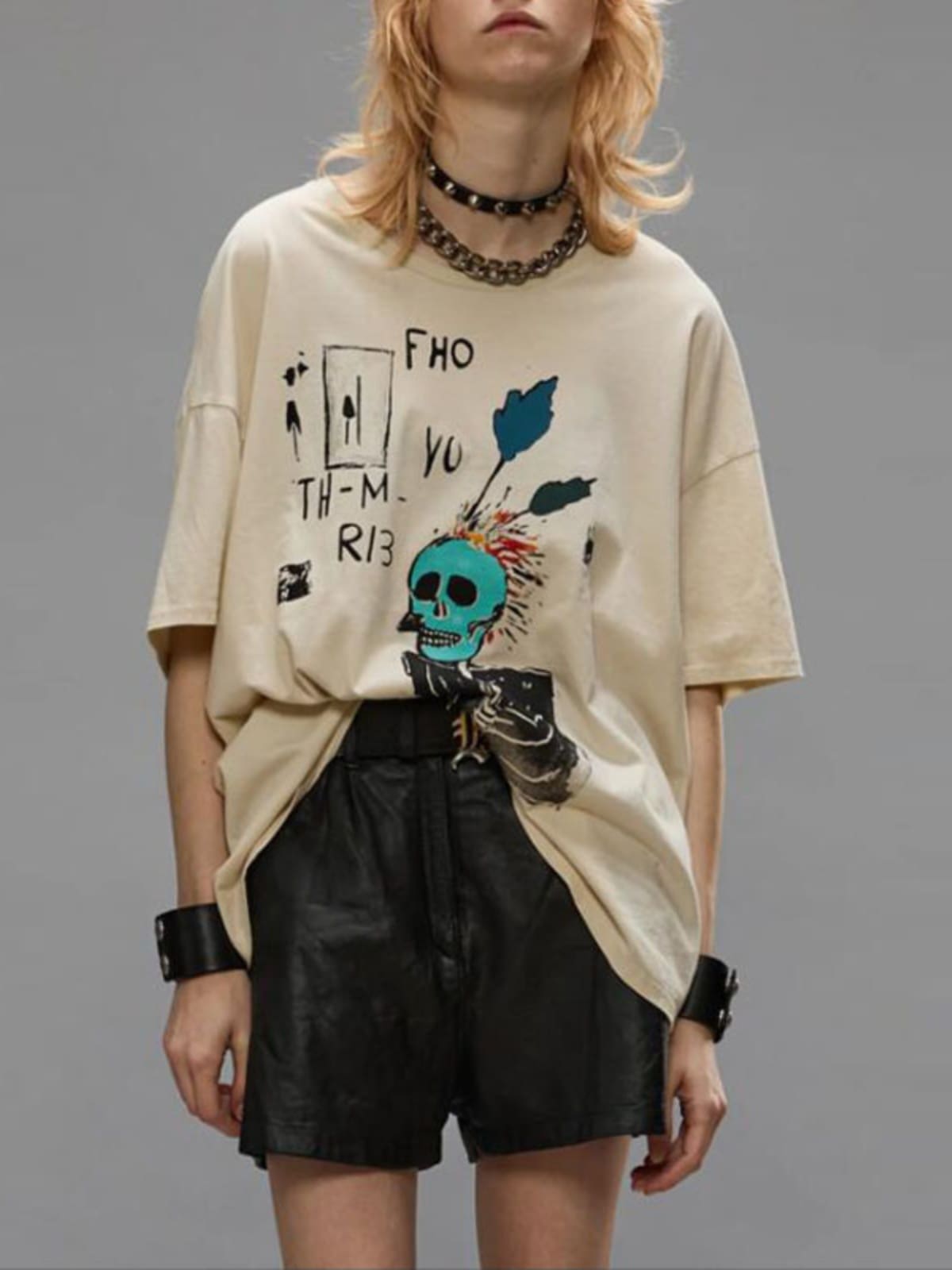 Early Autumn Punk Cartoon Skull Tee