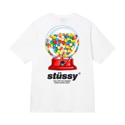 Stussy Crown Surfing Print Short Sleeve T-Shirt for Men and Women 3