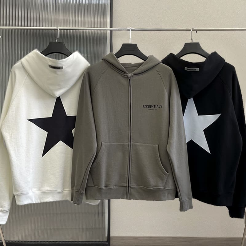 Fog Essentials Five-Pointed Star Zipper Sweater