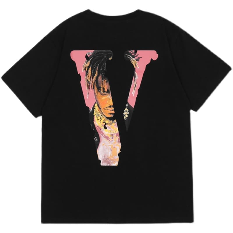 VLONE FOG Juice WRLD Large V Character Print High Street Short Sleeve T-Shirt