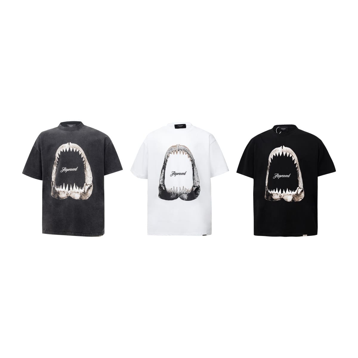 Represent Great White Shark Print High Street Loose T-Shirt for Men and Women