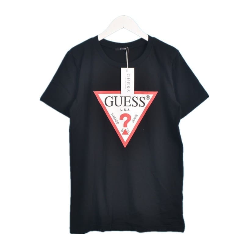 Guess Cotton Round Neck Classic Couple Inverted Triangle Short Sleeve T-Shirt