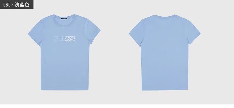 Guess Letter Gradient Belt Round Neck Short Sleeve T-Shirt for Men