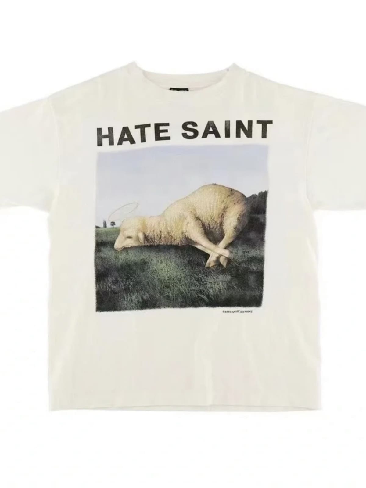 Saint Michael Angel Sheep Printed Loose Short Sleeve T-Shirt for Men and Women