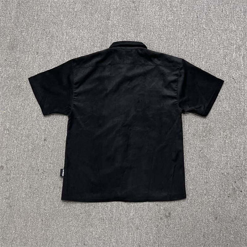 ADWYSD Sun Roll Embroidered Logo Corduroy Workwear Shirt Loose Casual Style