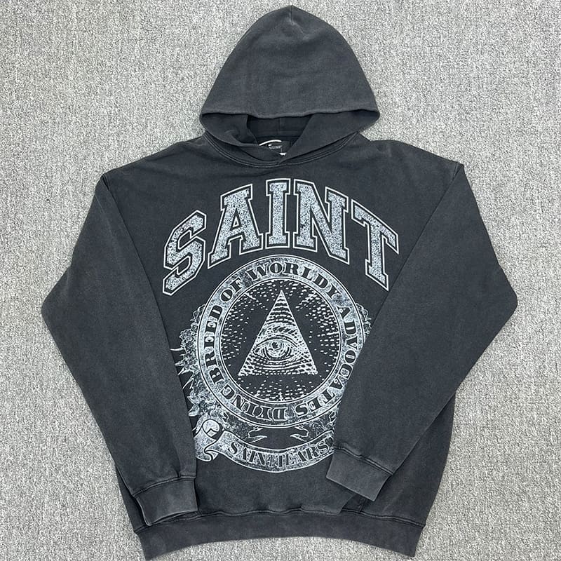 Saint Michael Vintage Terry Hoodie Washed Old Heavyweight Hooded Sweater