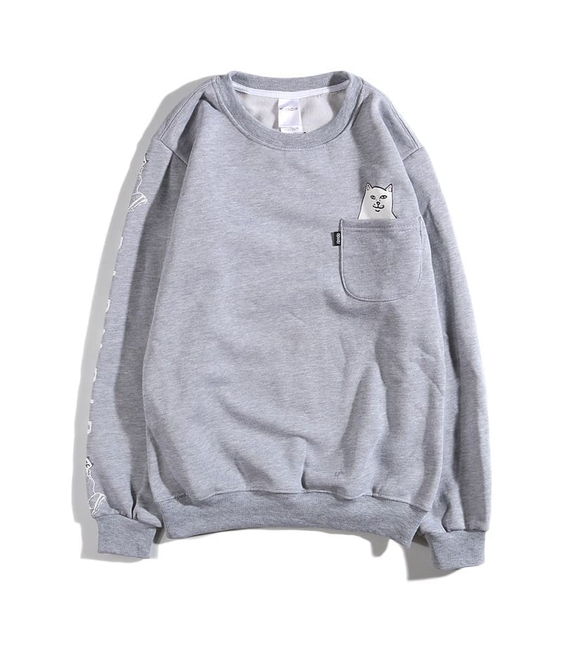 Ripndip Pocket Middle Finger Cat Pullover
