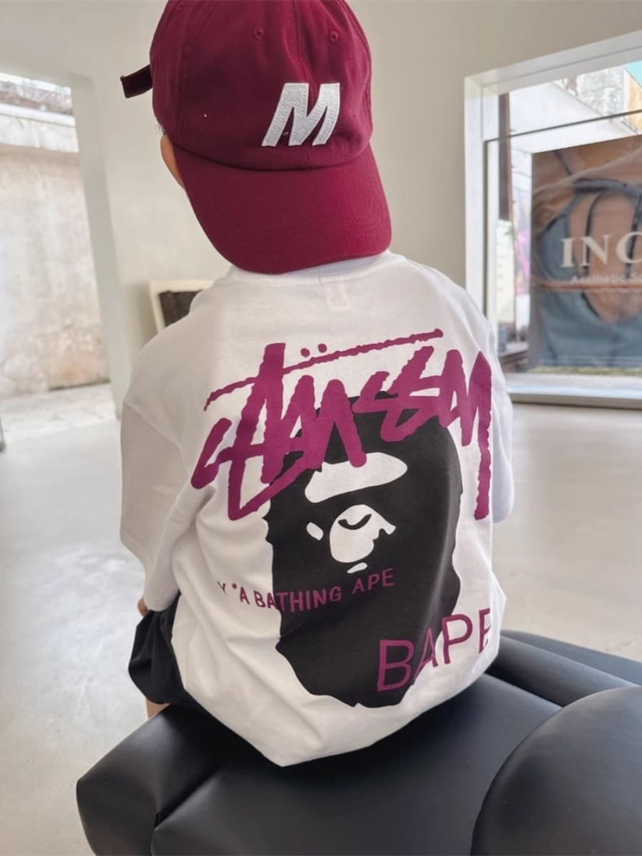 Bape Vintage Letter Print T-Shirt