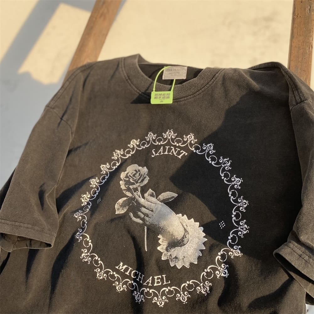 Saint Michael Handheld Rose Fog Tee