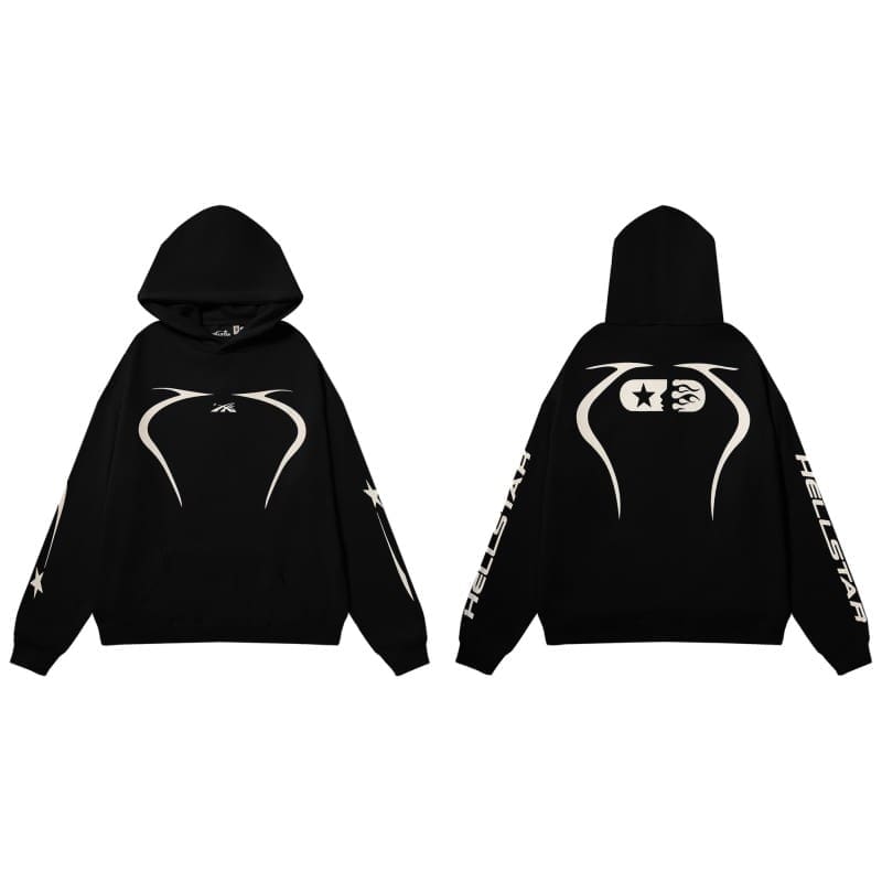 H*lst*r mud print hooded sweater