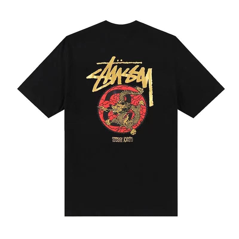 Stussy Crown Surfing Print Short Sleeve T-Shirt for Men and Women 1