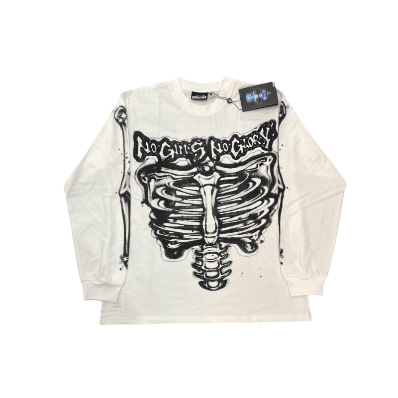 H*lst*r airbrushed bones longsleeve