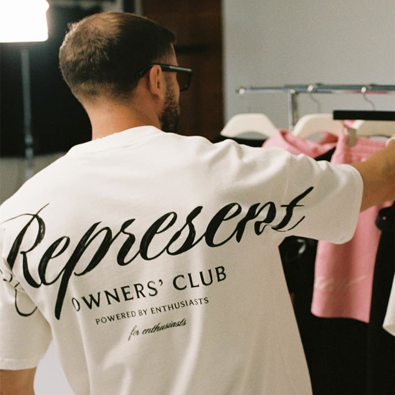 Represent Rep Cursive Script Tee
