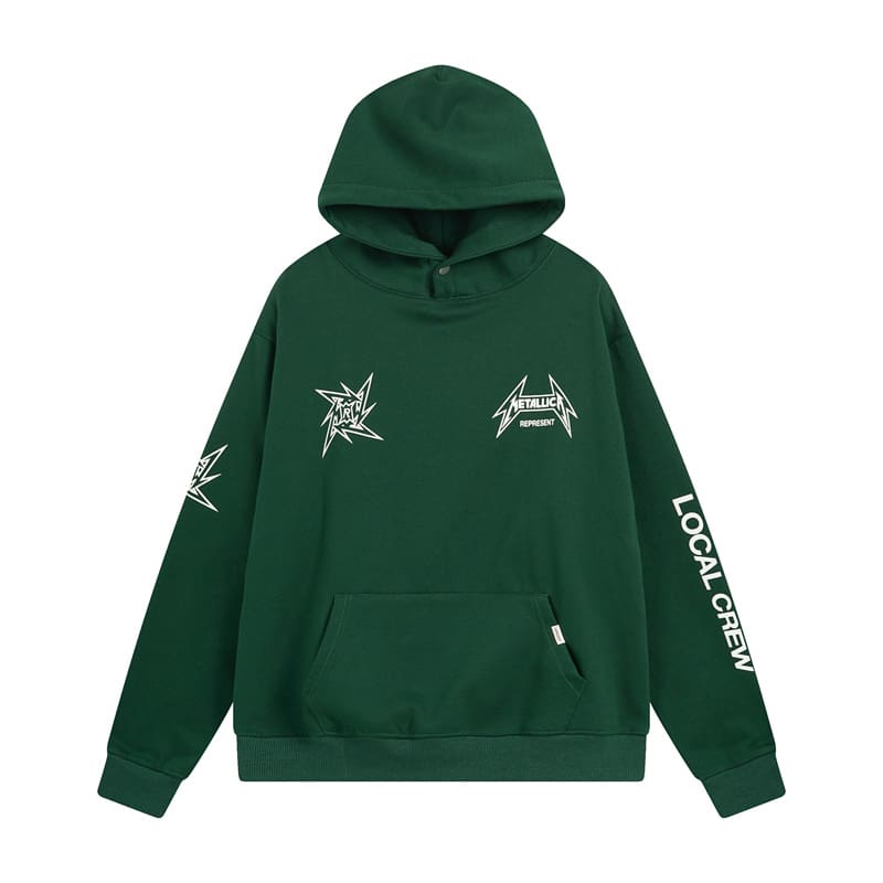 Represent Metal Band Letter Print Hoodie and Fleece Trousers Set