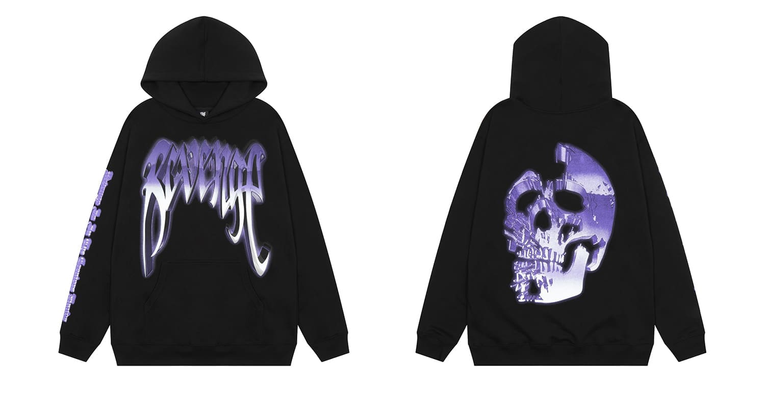 Revenge Mechanical Skull Print Hoodie