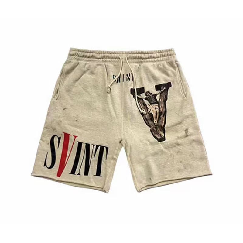 Saint Michael Vlone Washed Distressed Retro Shorts for Men