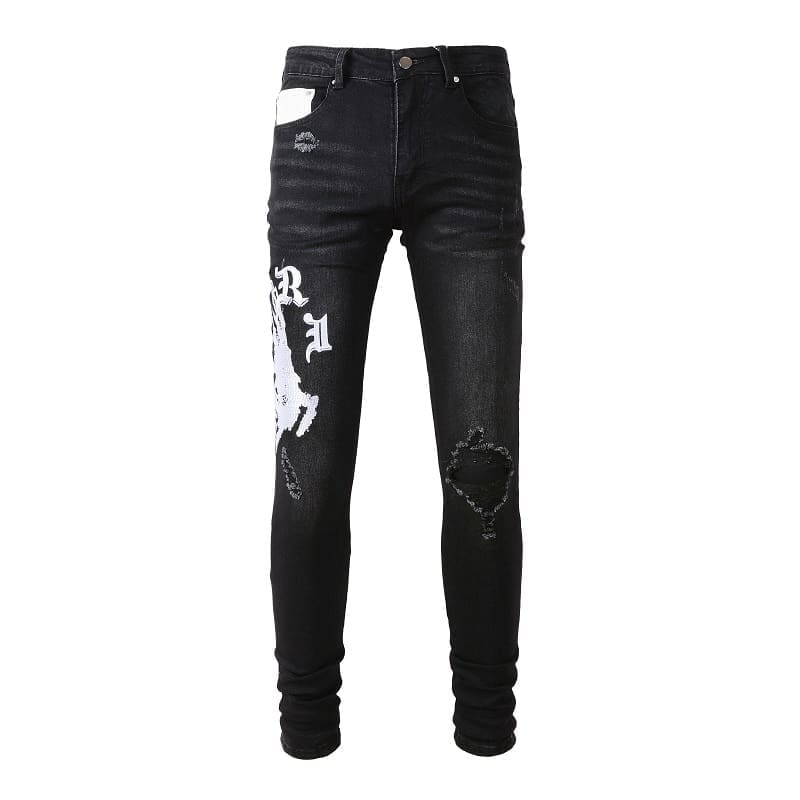 Xingx Patchwork Ripped Jeans 3