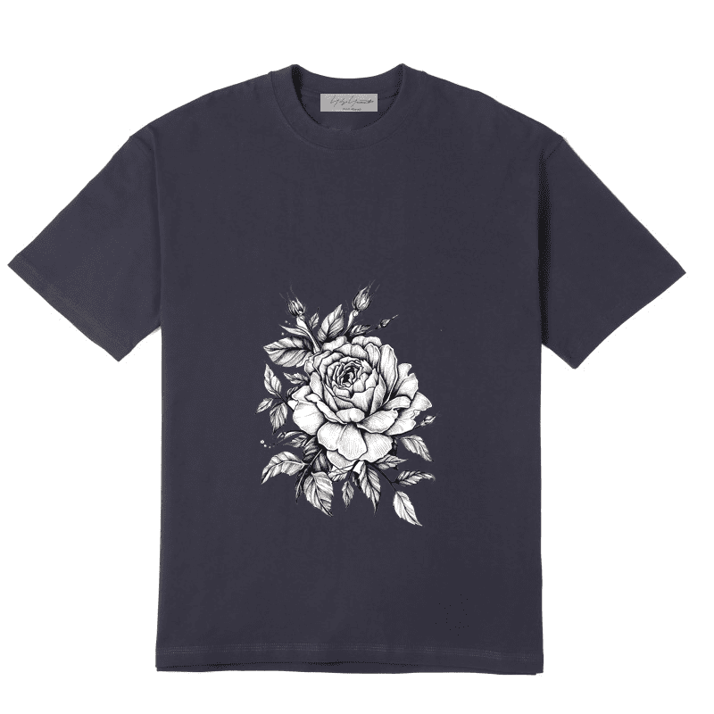Yohji Yamamoto Sketch Rose Print Tee