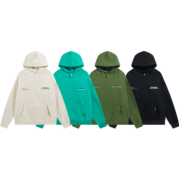 Represent Two-Tone Letter Print Loose Casual Velvet Padded Hooded Sweatshirt