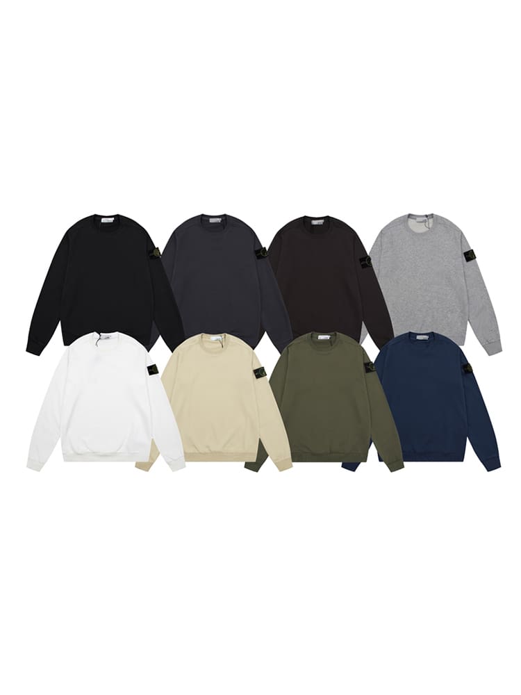 Cross-border Stone classic armband solid color round neck Men’s Women’s pullover basic style must be selected for entering the island Classic