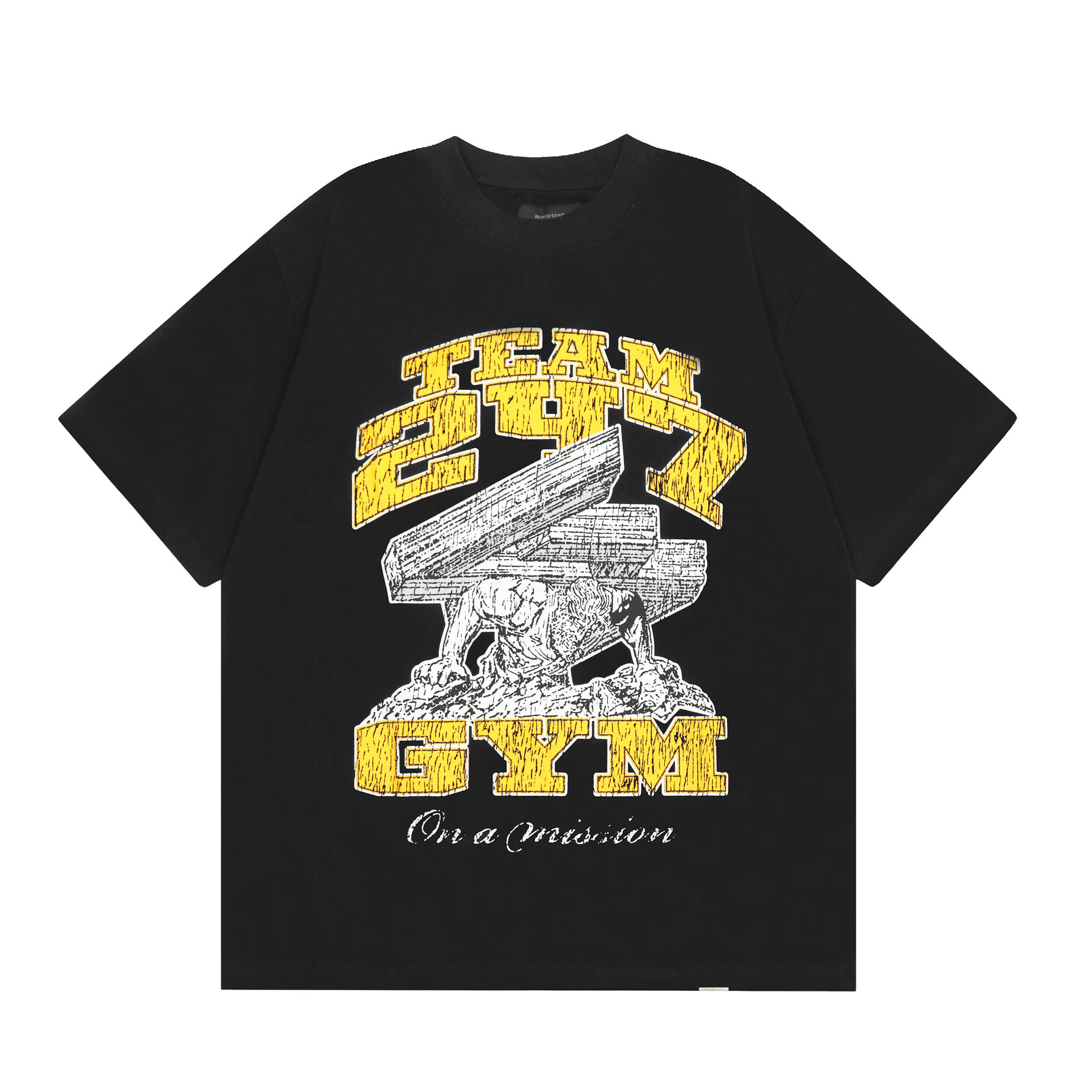 Represent Contrast Color Letter Print Loose Round Neck Short Sleeve T-Shirt for Couples