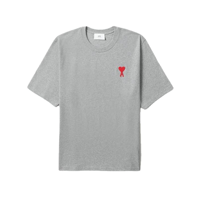 Ami Paris Mid-Heart Embroidered Tee