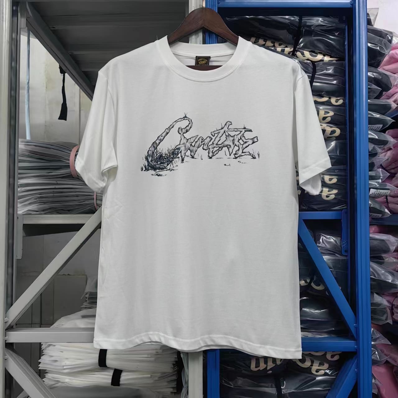 Corteiz Devil Island Printed Cotton Short Sleeve T-Shirt for Men and Women