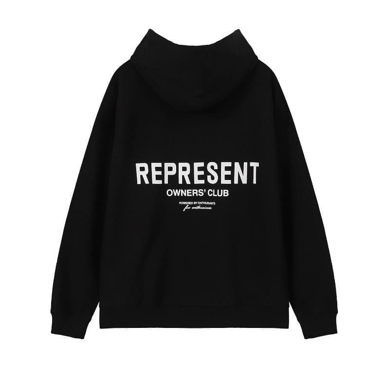 Represent Simple Letter Logo Hooded Jacket High Street Loose Pullover Sweater for Spring and Autumn