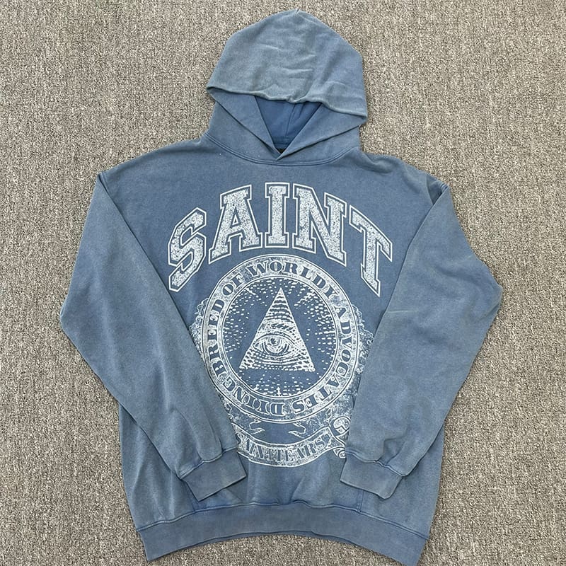 Saint Michael Vintage Terry Hoodie Washed Old Heavyweight Hooded Sweater
