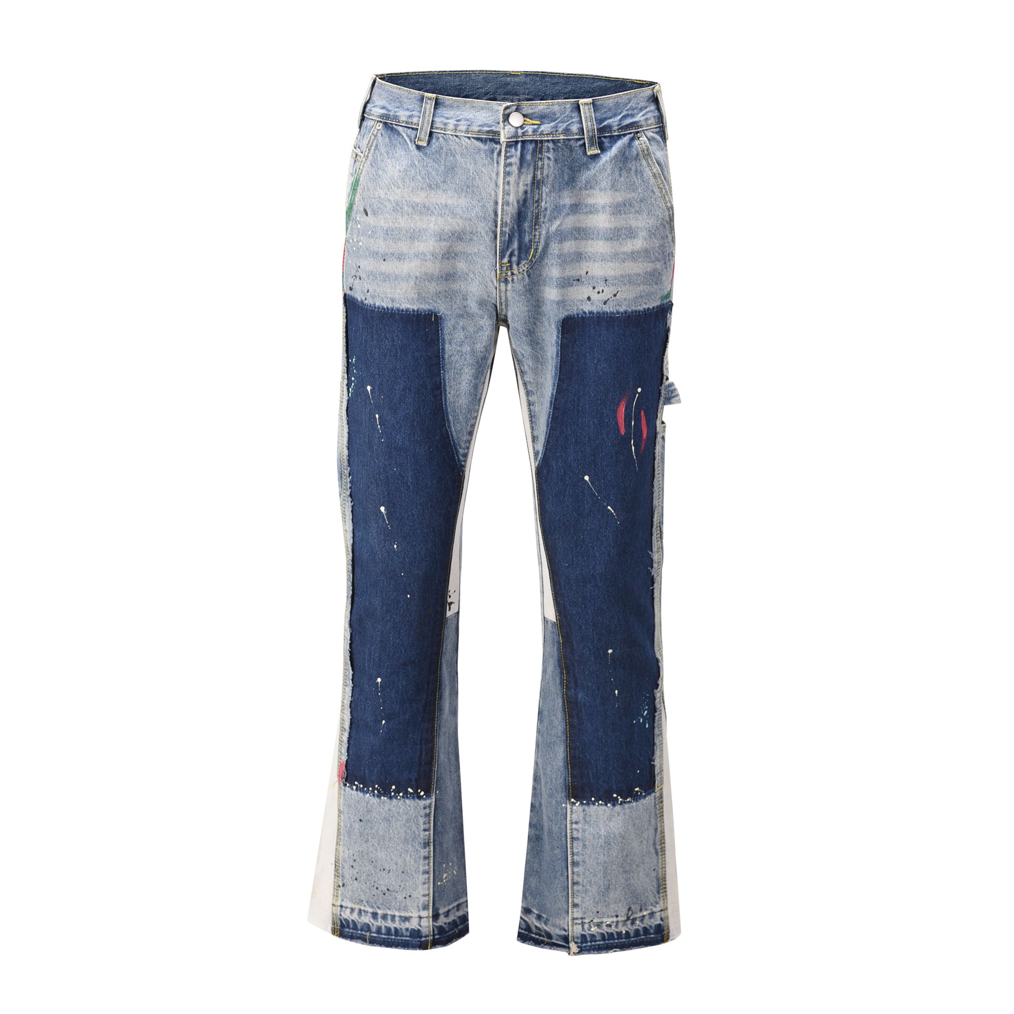 Gallery Dept Splash-Ink Contrast Bell-Bottom Jeans