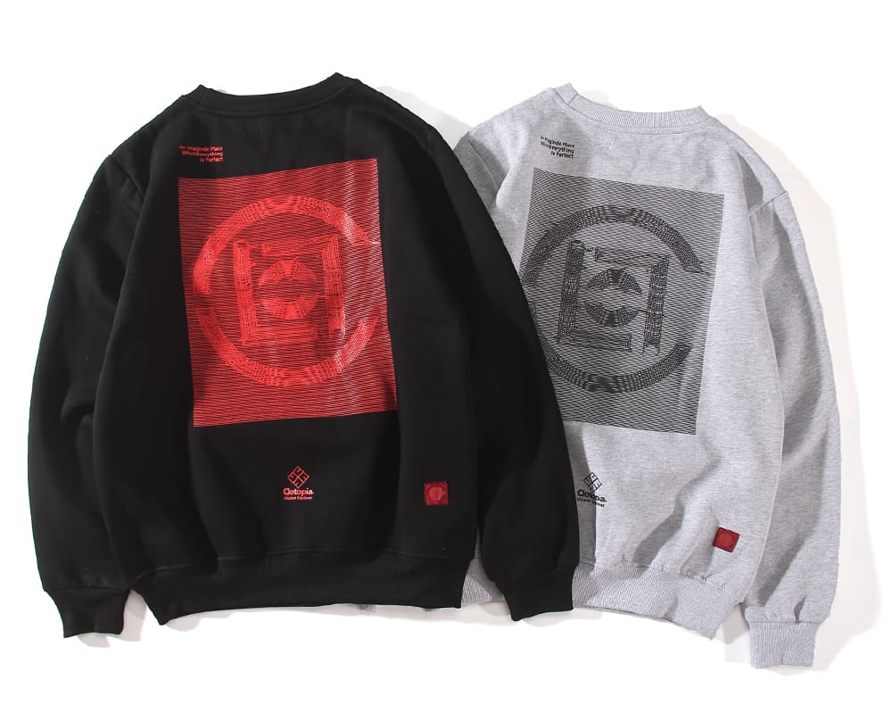 Clot Blue And White Porcelain Fleece Sweater