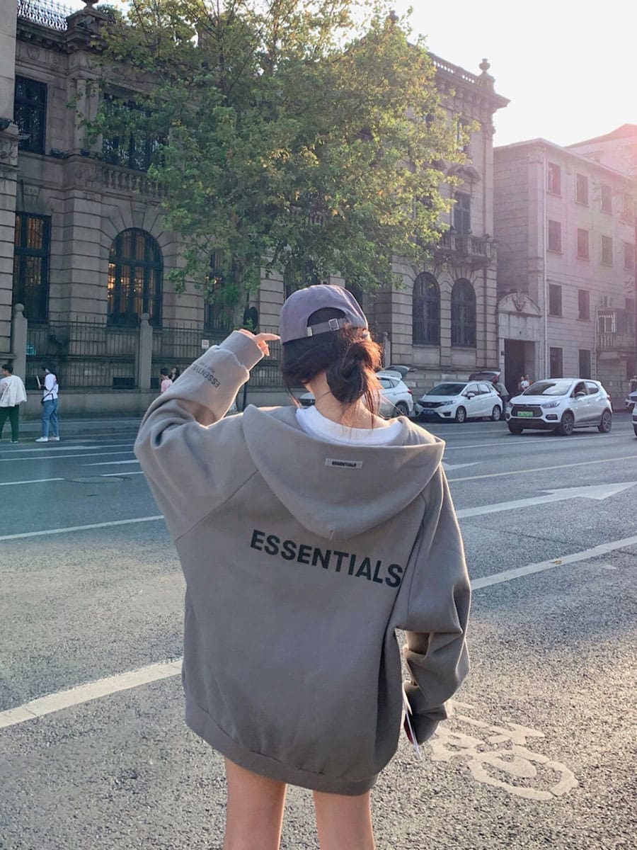 Essentials Fog High Street Zipper Cardigan Fleece Hooded Jacket