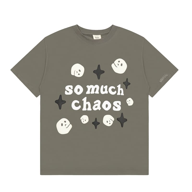 Broken Planet Puff Print Summer Cotton T-Shirt for Men and Women