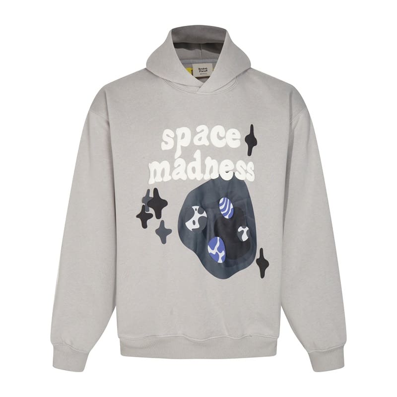 Broken Planet Puff Print Pullover Hoodie for Men and Women