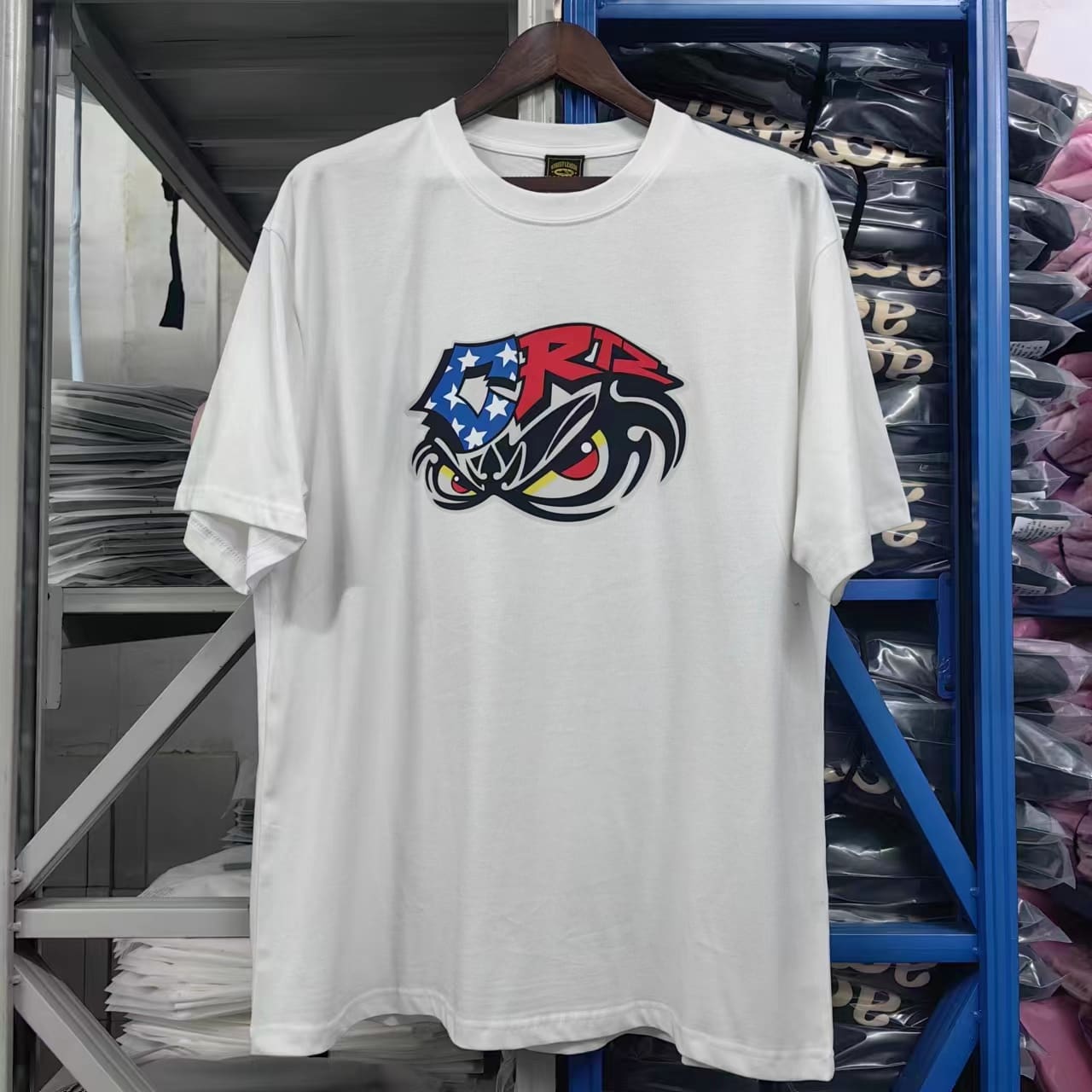 Corteiz Devil Island Printed Cotton Short Sleeve T-Shirt for Men and Women