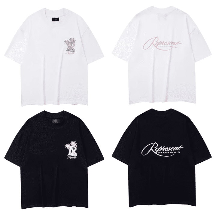 Represent Coconut Beach Star Letter Print T-Shirt for Men and Women