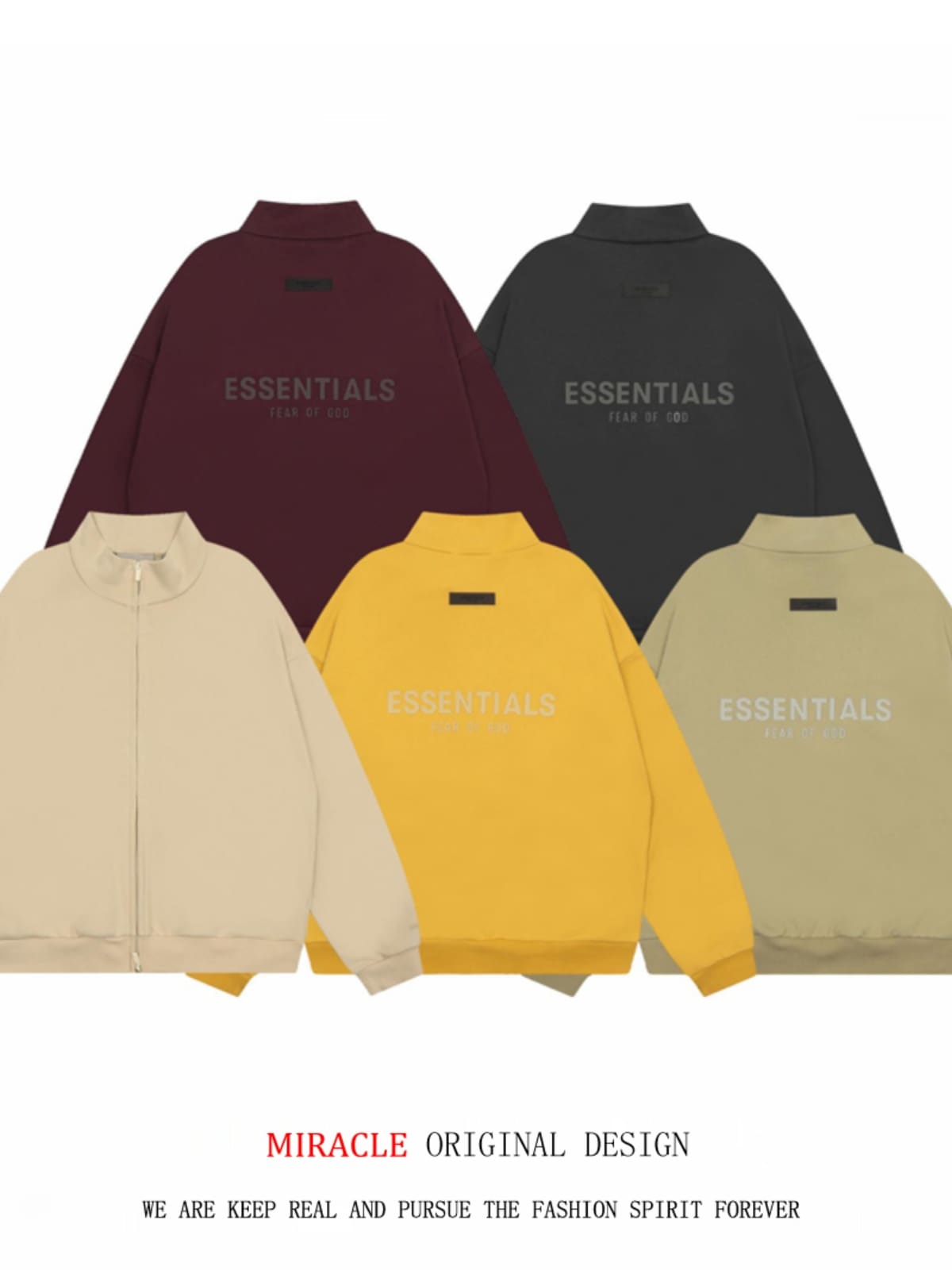 Essentials Season 9 Double Line Stand Collar Zip Coat