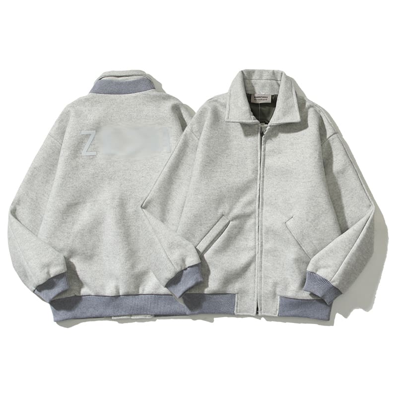Essentials Duplex Joint Name Reflective Zip Woolen Jacket
